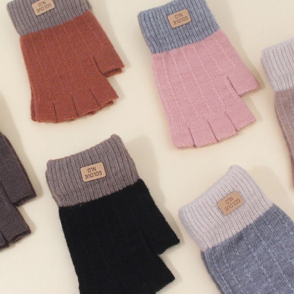 Anti-Freeze Knitted Fingerless Gloves Warm Half Finger Gloves New Touchscreen Mittens Women Men