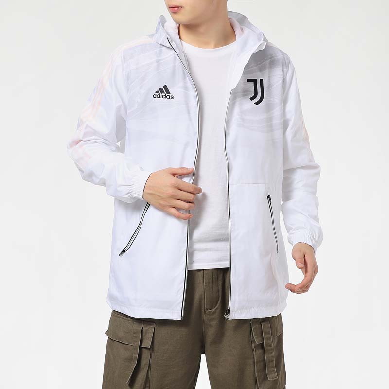 Adidas Ювентус Футбольная спортивная куртка с капюшоном Мужская верхняя одежда Белый GQ2537