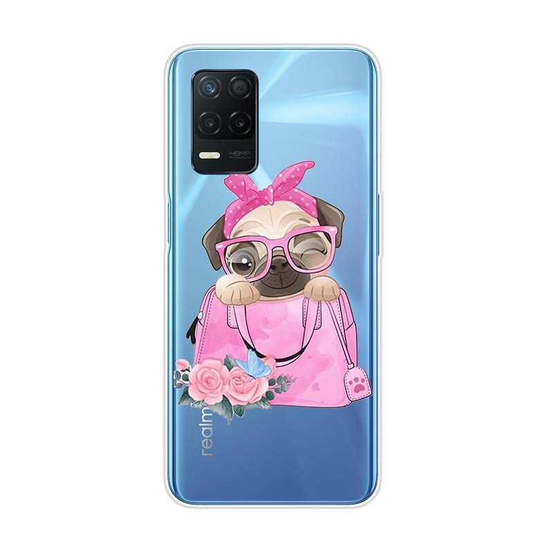 Cartoon Cute Pug Dog For Realme 8 8i V3 V5 GT Neo Flash Edition Explorer Master Neo2 Narzo 30 50i 50A C21Y Phone Case