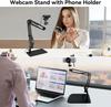 AceTaken MX Brio Webcam Stand, Desktop Boom Arm Holder for Logitech MX Brio 4K, Brio 4K, Brio 500 Webcams (Black)