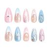 24 шт. Новые 3D маникюрные ногти Love Bow Wearing Nail розовые съемные носимые накладные ногти