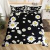 Пододеяльник с ромашками, ботанический цветочный комплект постельного белья из микрофибры с натуральным цветочным узором, одеяло, покрывало King для комнаты для мальчиков и девочек