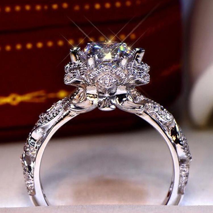 Кольцо Sanjie Wish Diamond Flower Princess Ring - изысканные роскошные женские свадебные и помолвочные украшения