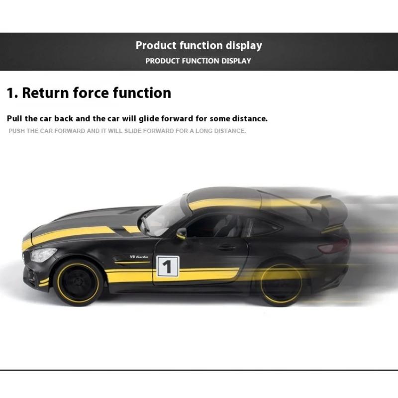 1/24 Scale Simulation Mercedes Benz GT AMG Alloy Sports Car Diecast Model Decorative Trendy Ornaments for Friend Gift Collection