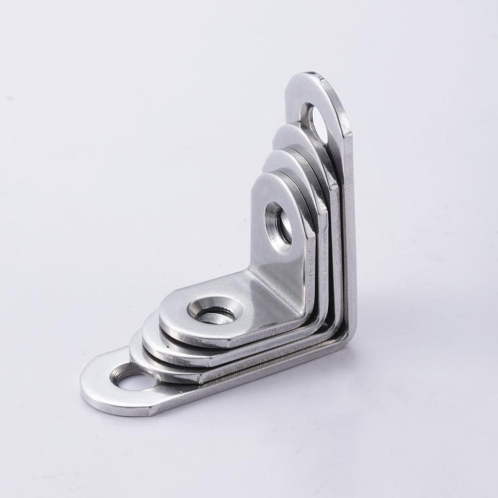 10pcs Corner Brace Stainless Steel L Bracket Heavy Duty Right Angles Bracket for Wood Chair Bookshelf Board Furniture