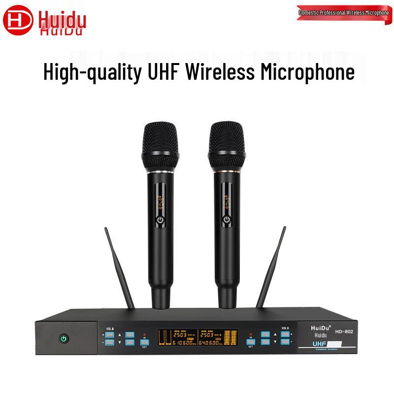 HuiDu HD-801 UHF Двойной ручной беспроводной микрофон