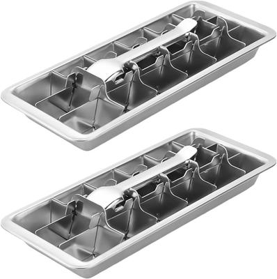 2Pcs Stainless Steel Cube Trays for Zer Reusable 18 8 Slot Cube Mold