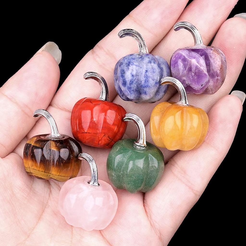 1Pcs Natural Stone Statue Pumpkins Ornament Decoration Home Decor Small Furnishings Jewellery Craft Accessories