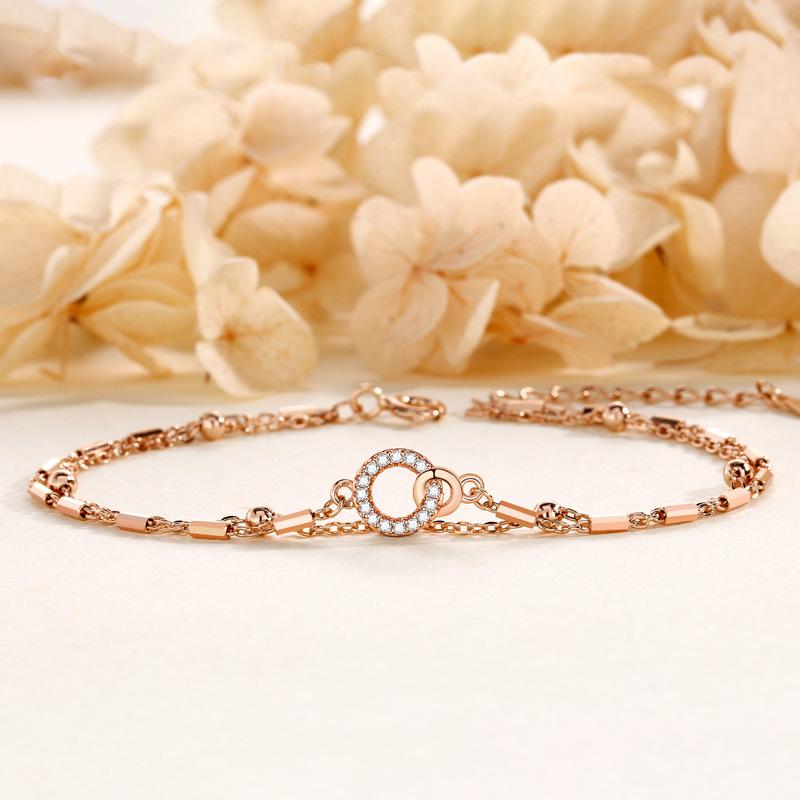 Mobius Double-layer Bracelet Women's Niche Light Luxury Temperament High-end Interlocking Round Bead Bracelet Women