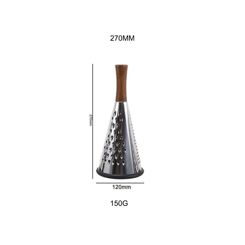 Vertical Stainless Steel Conical Three-sided Vegetable Cheese Grater Multifunctional Planer with Wooden Handle Home Kitchen