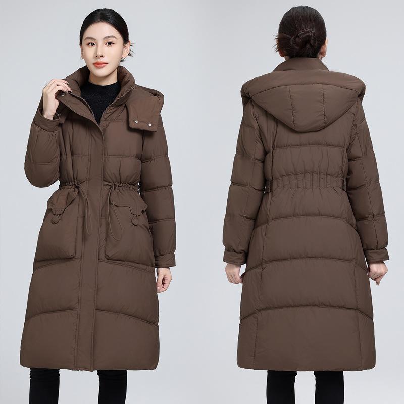 2025 новая хлопковая куртка женская средней длины зимняя куртка с утолщенной талией и капюшоном хлопковая куртка женская корейская версия куртки