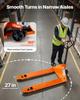 Pallet Jack, 3T Load Capacity, Manual Pallet Truck with 122L x 68.6W cm Forks for Material Handling, 85-180 mm Fork Lift Height Range, Suitable for