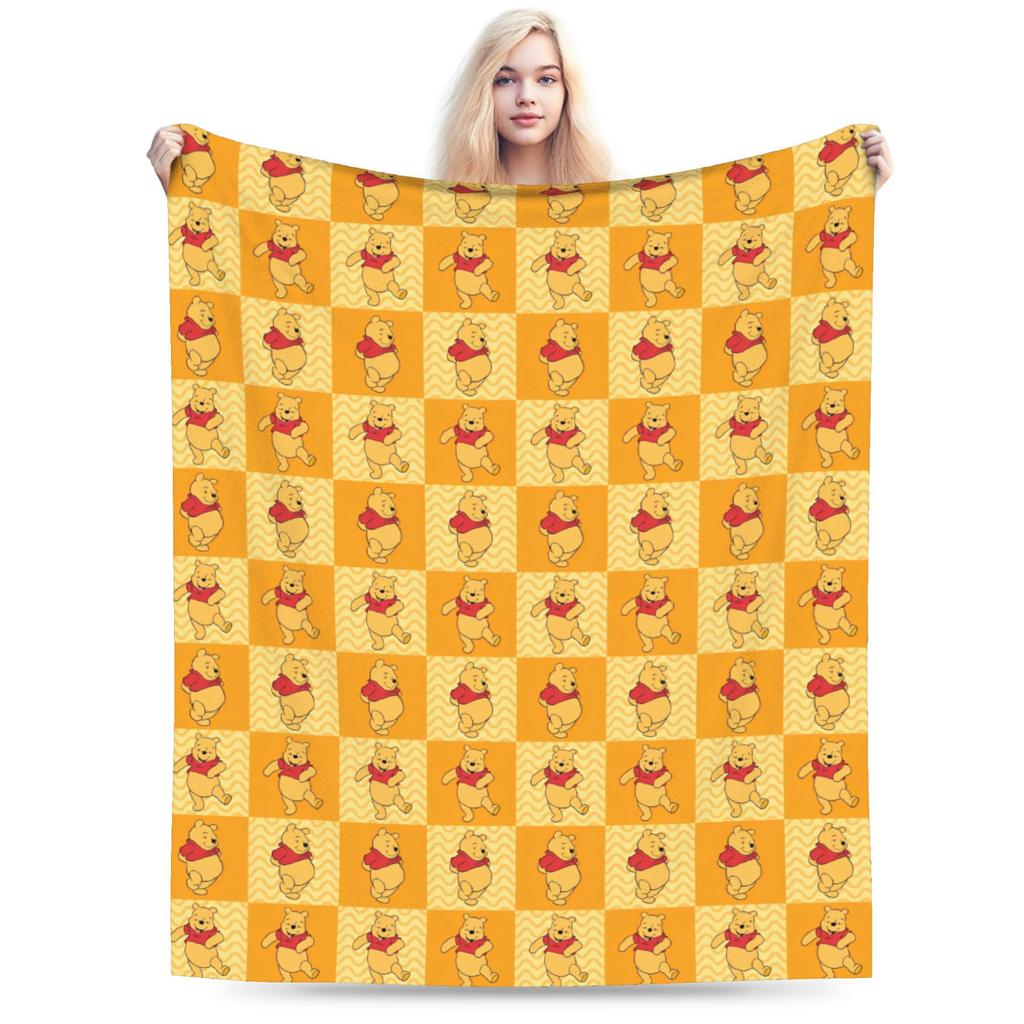 Winnie the Pooh Blanket Cute Cartoon Flannel Awesome Warm Throw Blankets for Bedding Lounge Spring Autumn