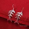 Trend 925 Sterling Silver Earrings for Women Fashion Fish Skeleton Long Drop Earring Hanging Jewelry Brincos Feminino