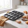 12 Hole Cake Mold Carbon Steel Baking Tray Sturdy Cupcake Mold  Baking Tool
