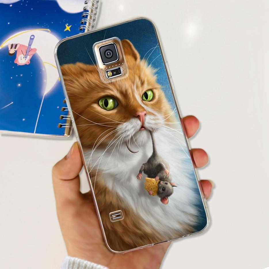 Чехол для Samsung Galaxy S5 G900F G900I G900M G900A G900T Милый Расписной Чехол Мягкий ТПУ Чехол для Телефона Для Samsung S5 S 5 GalaxyS5 Сумки
