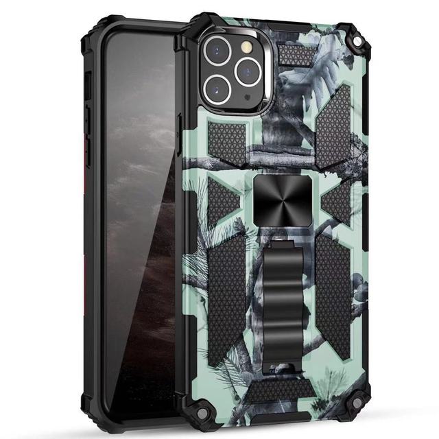 Новое для IPhone 11 12 13 14 15 16 PLUS 17 Pro MAX 17Air Гибридный Бронированный Чехол Военного Класса Камуфляжный со Встроенной Подставкой