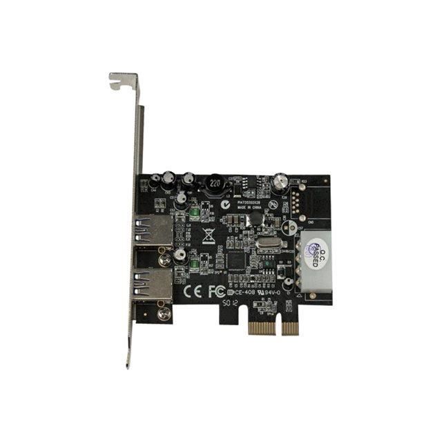 Carte contrôleur PCIe à 2 ports USB 3.0 avec UASP - Carte contrôleur PCI Express à 2 ports USB 3.0 - Alimentation LP4 - PEXUSB3S25