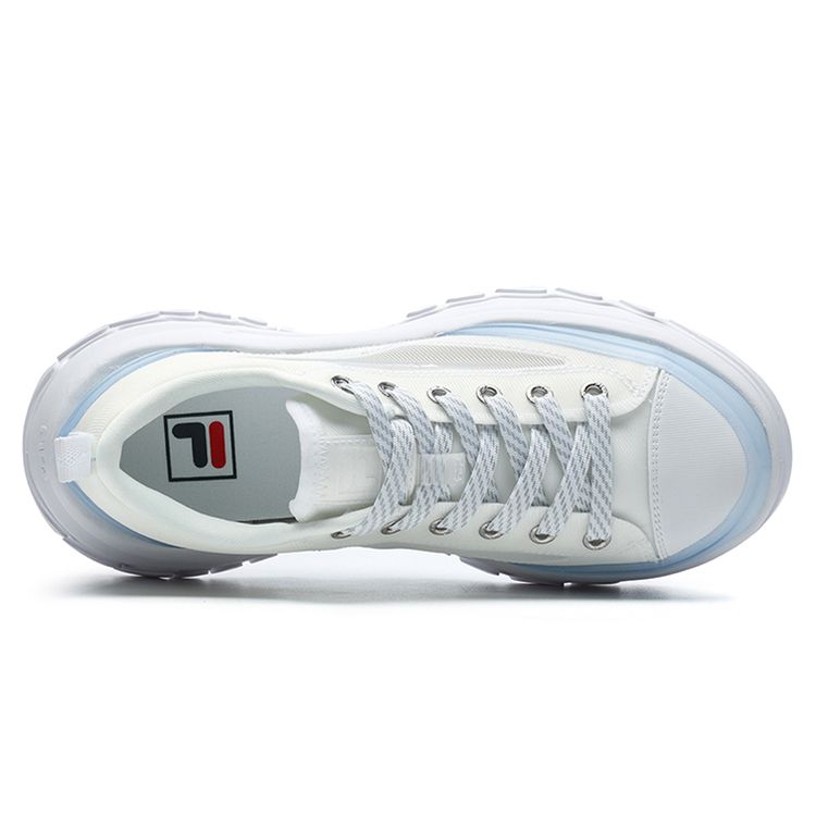 Fila Lava Толстая подошва Сетка Синтетическая кожа Низкий верх Холщовые туфли Женские кроссовки Белый Синий F12W221315FWT