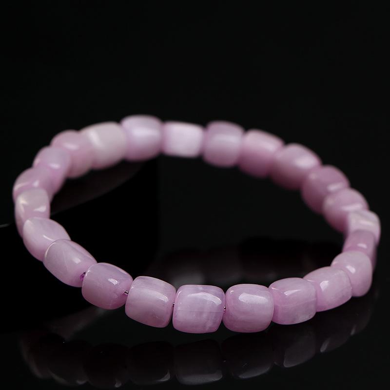 Браслет из кубических бусин натурального кунцита Hongchu Crystal Браслет из квадратных бусин фиолетового литиевого кварца (Кошачий глаз)