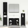 Bathroom Furniture Set 3 Piece Black Oak Effect Wood Based Material