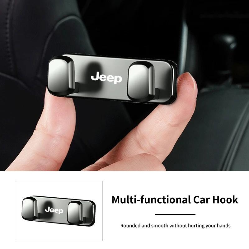 AOY5 Adjustable Heavy Duty Car Headrest Hook for Jeep Renegade Wrangler JK Grand Cherokee Compass Zinc Alloy Backseat Storage Hanger