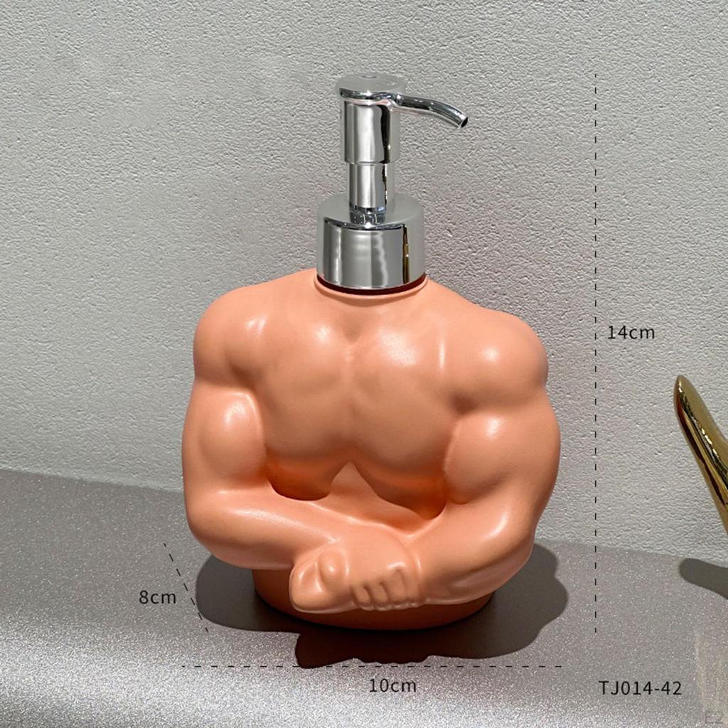 Bodybuilder Themed Liquid Soap Dispenser 10x8x14cm Multipurpose Accessories Container for