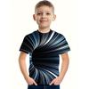 Children's Boys White Laser Swirl T-Shirt Summer Short Sleeve Boys Clothing Casual T-Shirt Tops T-Shirt