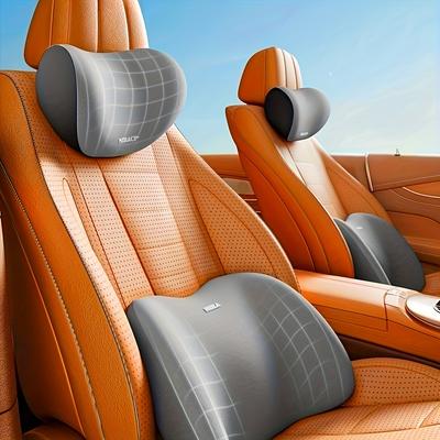 1 шт. Автомобильная подушка для шеи и поясницы из пены с эффектом памяти - удобная поддержка для подголовника и спины - идеально подходит для водителей и пассажиров