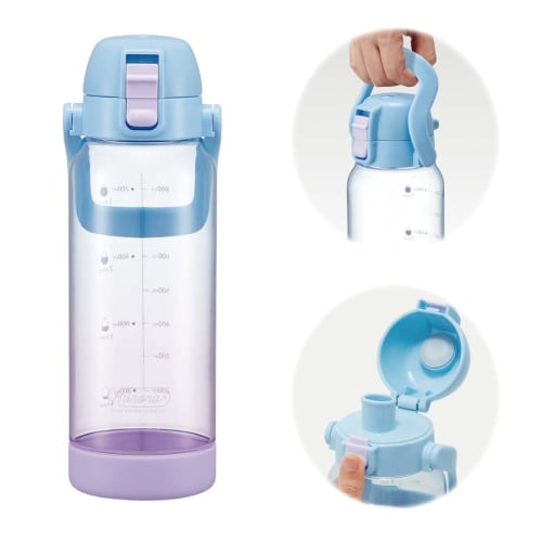 Skater Бутылка-маркер для напитков, 1 л, с ручкой, Легко увидеть объем напитка с первого взгляда, Пластик, Синий и лиловый, PDMK10-A