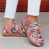 Женские сексуальные полосатые повседневные туфли - Всесезонные плоские кроссовки с простым носком, Верх из ткани, пригодной для ручной стирки, Стелька с искусственным покрытием