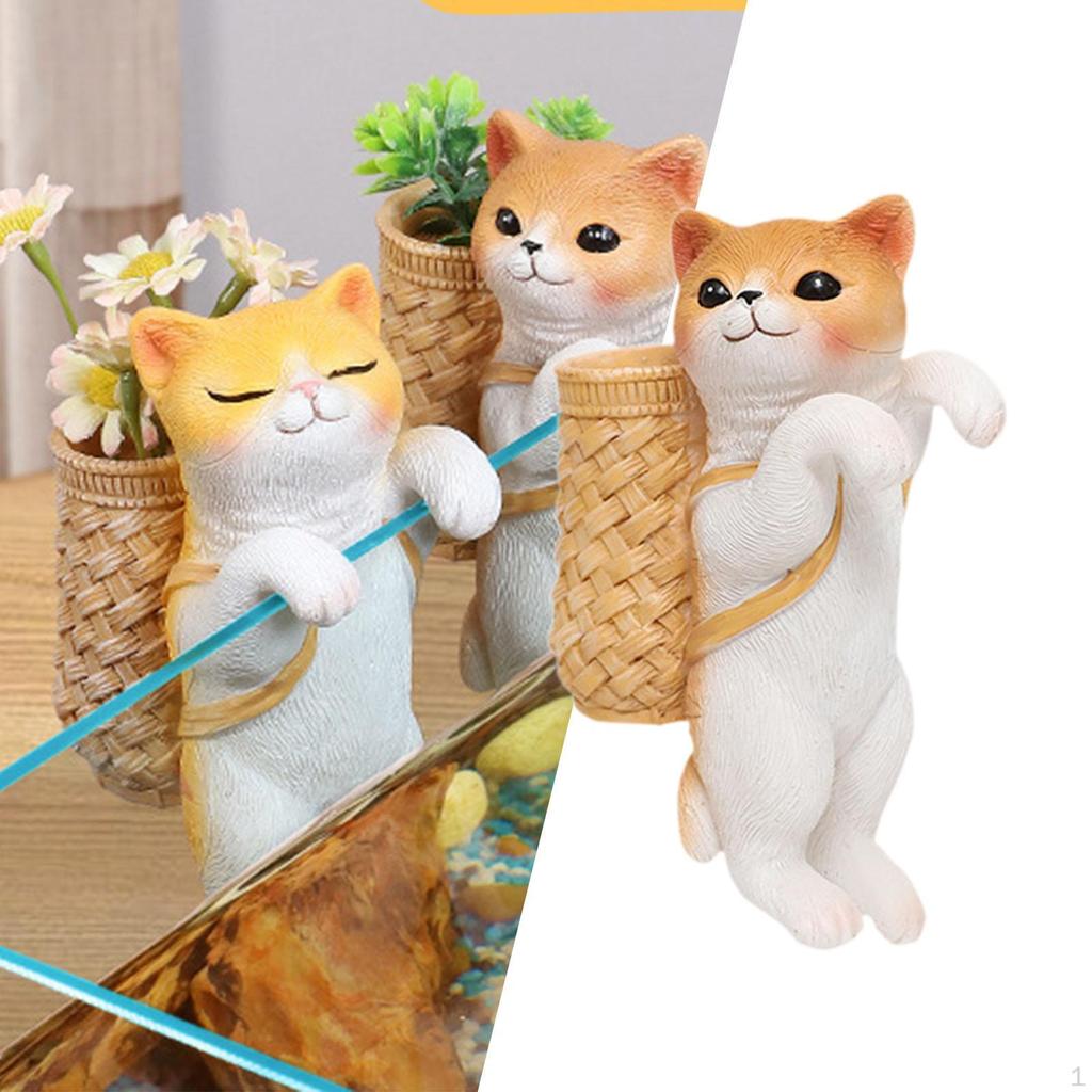 Очаровательная скульптура кота для подвесных горшков — причудливый декор сада