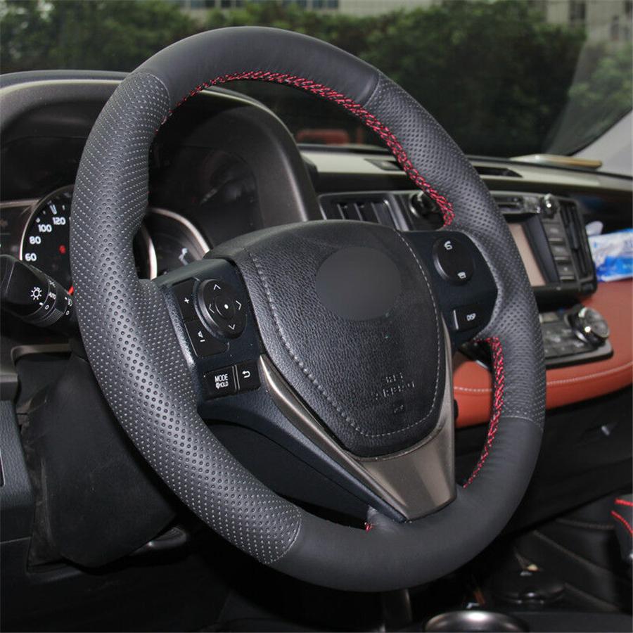 Ручной швейный чехол на руль автомобиля для Toyota RAV4 2013-2018 Corolla 2014-2018