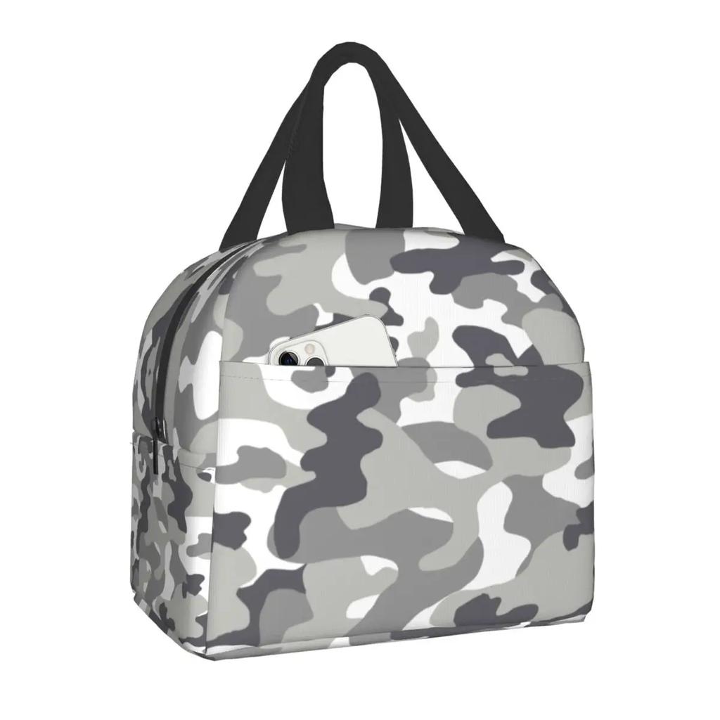Military Camo Insulated Lunch Bag for Women Waterproof Army Camouflage Cooler Thermal Lunch Tote Office Picnic Food Bento Box