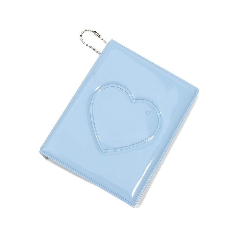 3-inch Solid Color Photo Album Love Hollow Photocard Holder With Heart Pendant Kpop Idol Cards Collect Book Polaroid Album