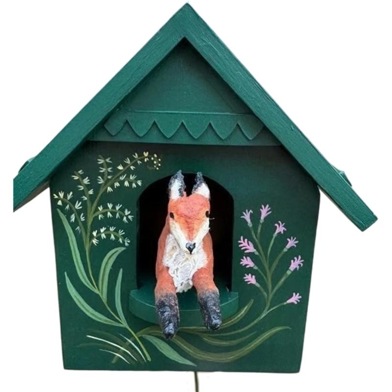 Kinetics Birdhouse Wall Art Decors with Rotating and Swaying Bird Creating Moving Shadows for Magically Room Ambiances Decors