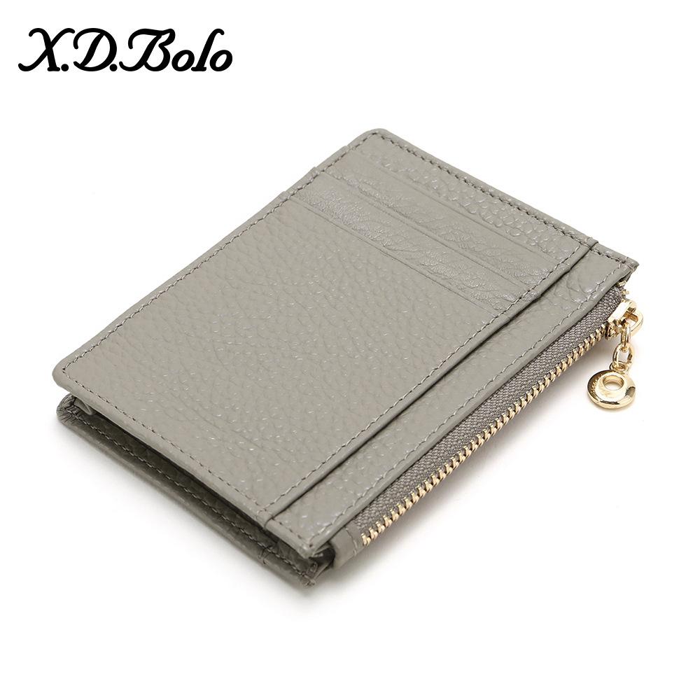 Маленький кожаный кошелек в японском стиле с буквами и камешками, отделение для нескольких карт, ультратонкий держатель для карт, мини-кошелек на молнии