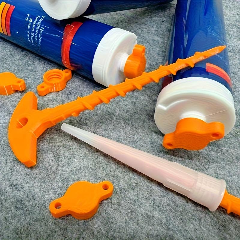 3pcs Sealant Nozzle Cleaner & Cap 3D Printing Plastic Dredge Prevents Drying for Glass Caulk Tubes Handy DIY Tool