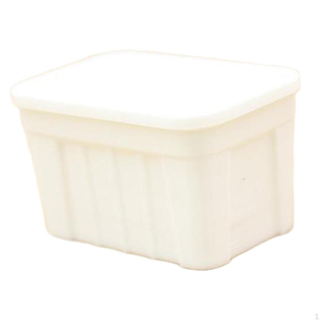 1/12 Miniature Storage Box with Lid Craft Diorama Scenery Ornament, Mini Organizer for DIY