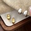 Niche High-End Brushed Metal Ear Buckles Women'S Simple Fashion Personality Temperament Commuting Trend Versatile Earrings