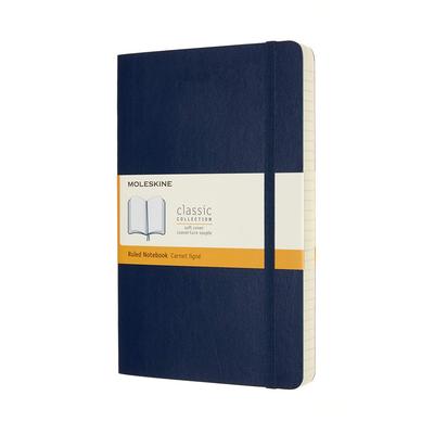 Moleskine Блокнот Классический Расширенный Блокнот Мягкая Обложка Линованный Большой Размер широкий x 21см Сапфировый Синий QP616EXPB20 (400 страниц) (13см в длину)