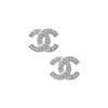 Классические металлические серьги с бриллиантами Double C для женщин Серебряные A88429S