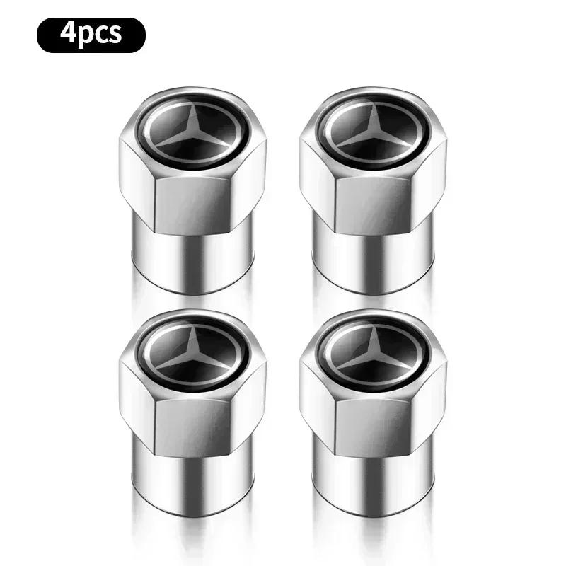 CDR4 4PCS Car Badge Wheel Tires Valve Caps Metal Tyre Dust Covers For Mercedes Benz Amg W204 W213 W205 W211 W212 W176 W205 W203