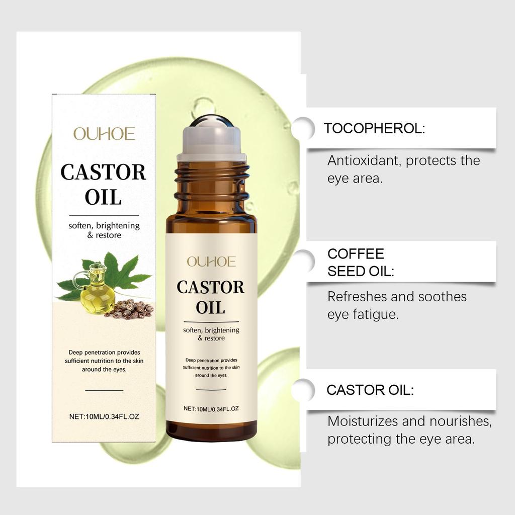 OUHOE Eye Roll-On Essential Oil - Moisturizes and Hydrates Eye Skin, Reduces Dark Circles, Brightens and Firms the Eye Area, Suitable for Eyes, 10ml