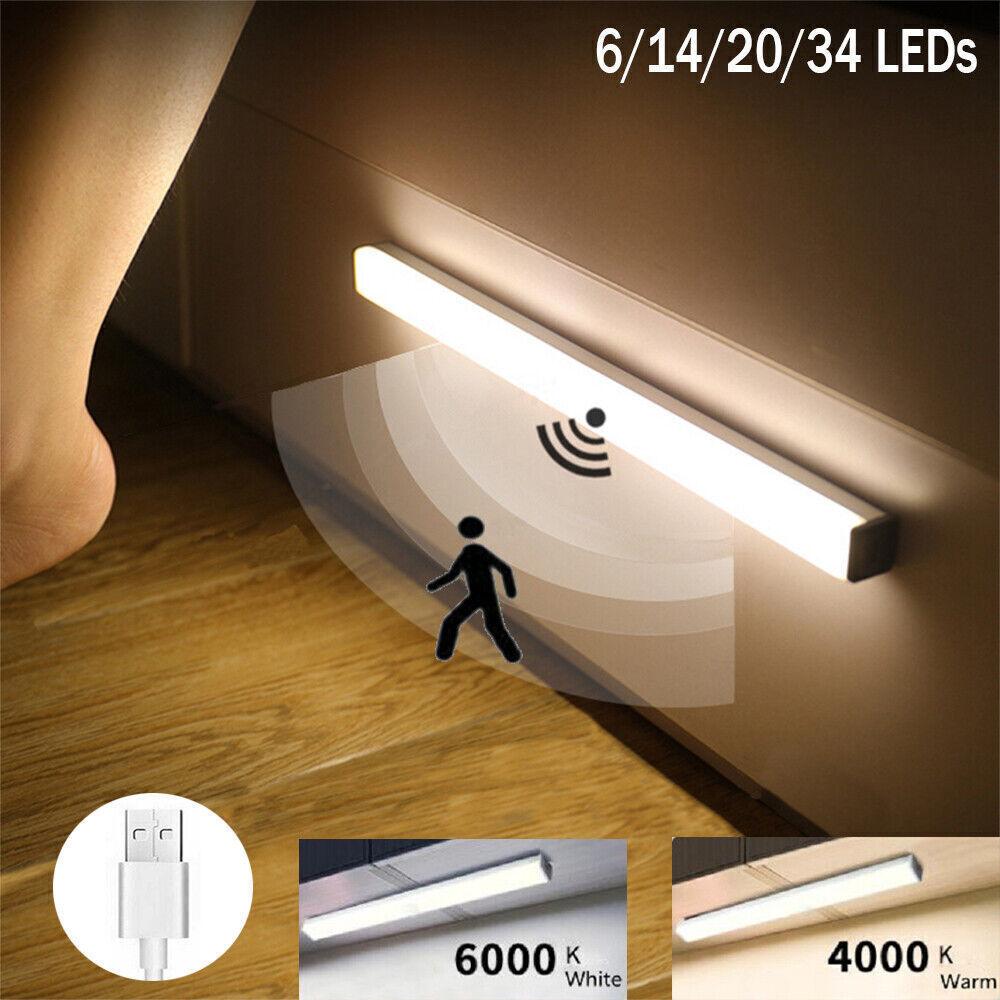 LED Light Cupboard Light Night Light With Motion Detector Sensor Kitchen USB
