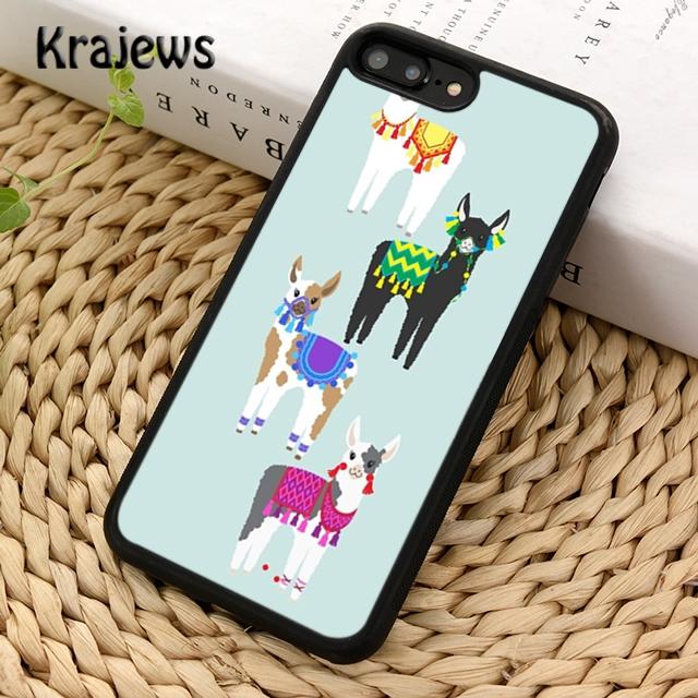 Мягкий чехол Krajews лама альпака с изображением животного кактуса для iPhone 14 5 6s 7 8 plus XR XS 11 12 13 pro max Samsung S21 S22ultra