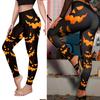 Леггинсы с тыквой на Хэллоуин, средней посадки, эластичный пояс, обтягивающие брюки, костюм для косплея для девочек
