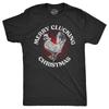 Mens Merry Clucking Christmas T Shirt Funny Xmas Rooster Chicken Joke Tee for