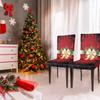 Рождественские чехлы на стулья с принтом Санта-Клауса, эластичные обеденные стулья, чехлы на стулья, кухонные чехлы на сиденья, домашний декор