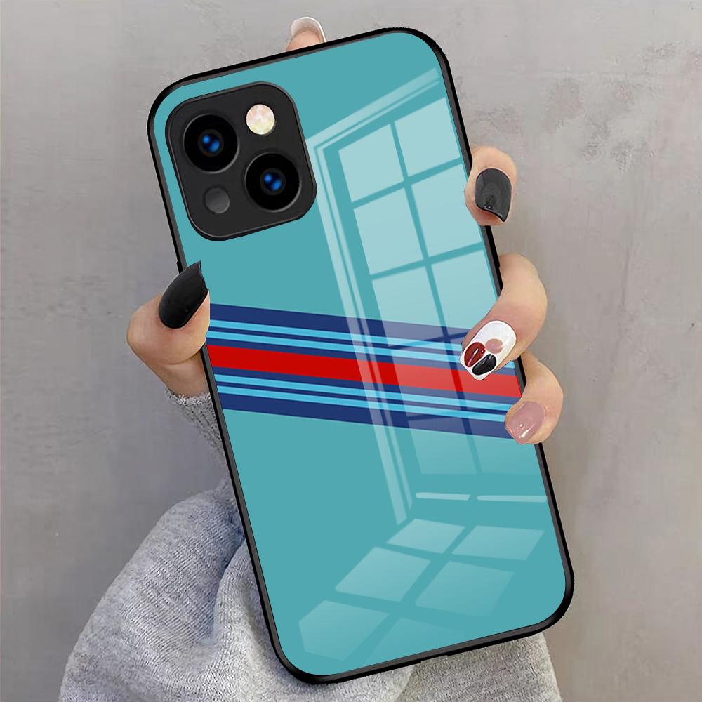 Чехол для телефона Racing M-Martini-ES для iPhone 17 Pro Max 16 15 14 Pro Max 13 11 X Xs Xr 8 7 Plus Стеклянная крышка